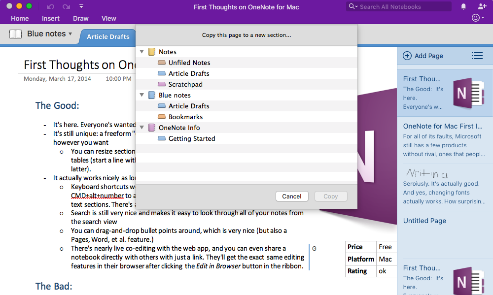 Can you download onenote for mac os